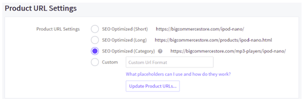 Where to set BigCommerce Product URL Settings