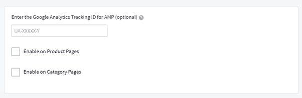 Entering your tracking ID for AMP