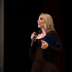 picture of emma derbyshire presenting at an ecomone event