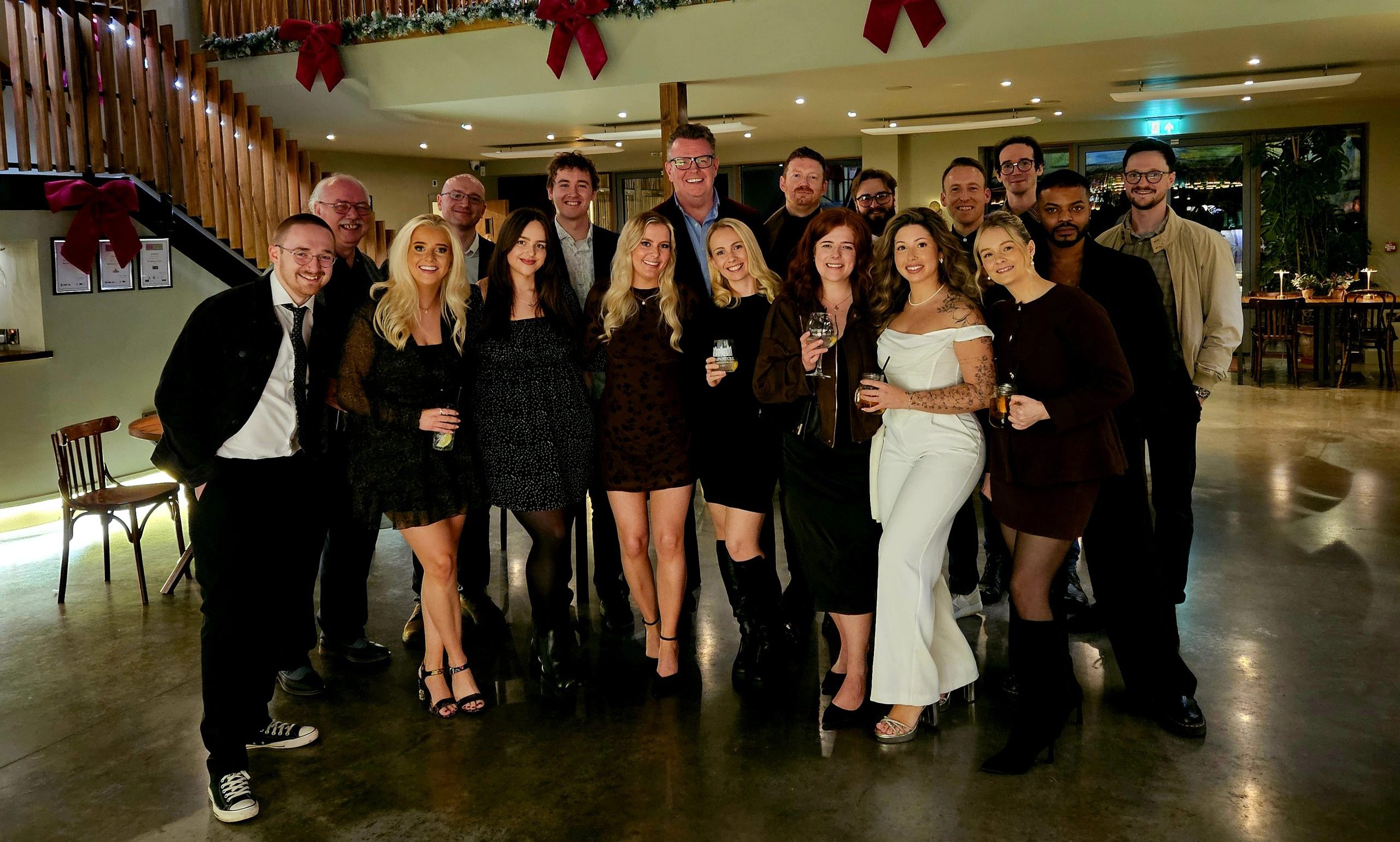 picture of the ecomone team at the christmas do at doddington hall
