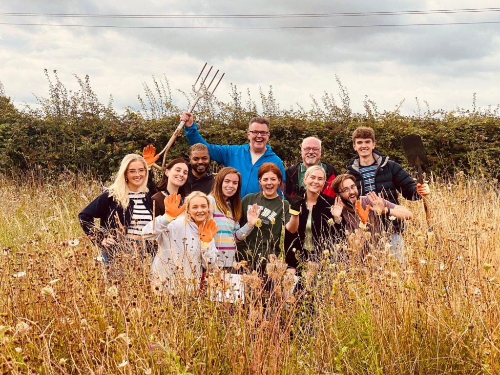 some of the team volunteering at ed crowther's meadow