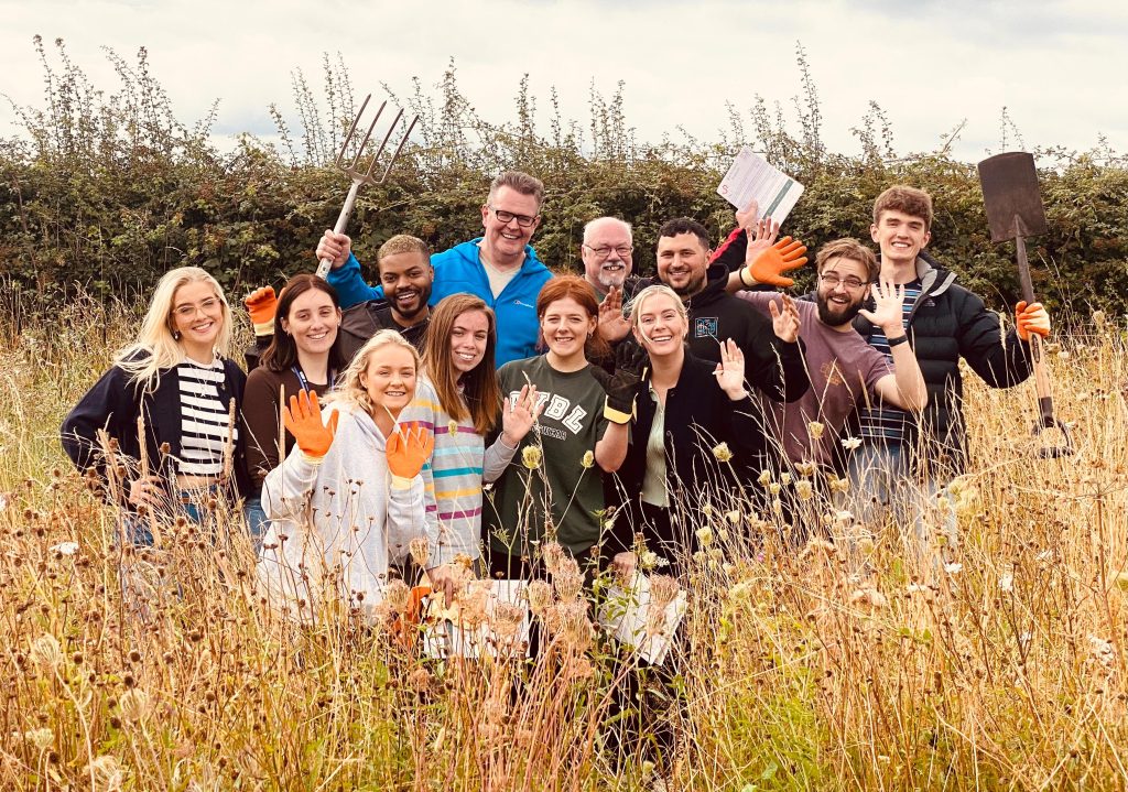picture of the team at my square metre meadow to offset carbon footprint