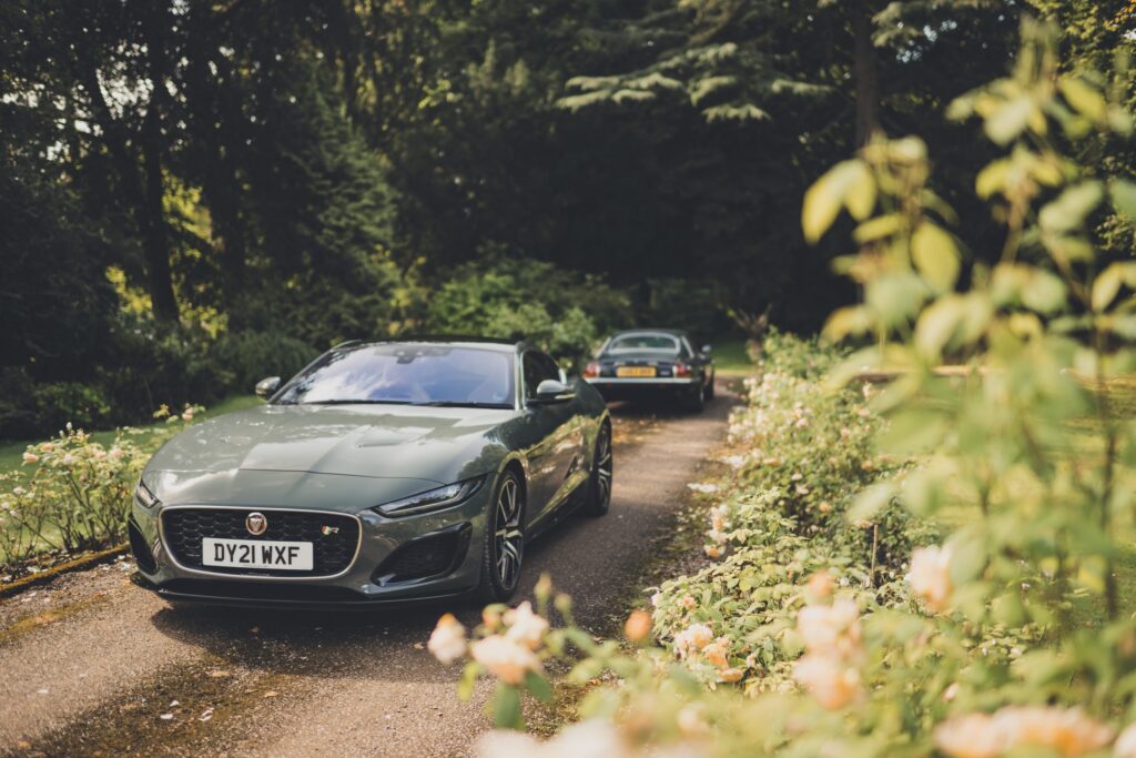 picture of a fancy car in the woods